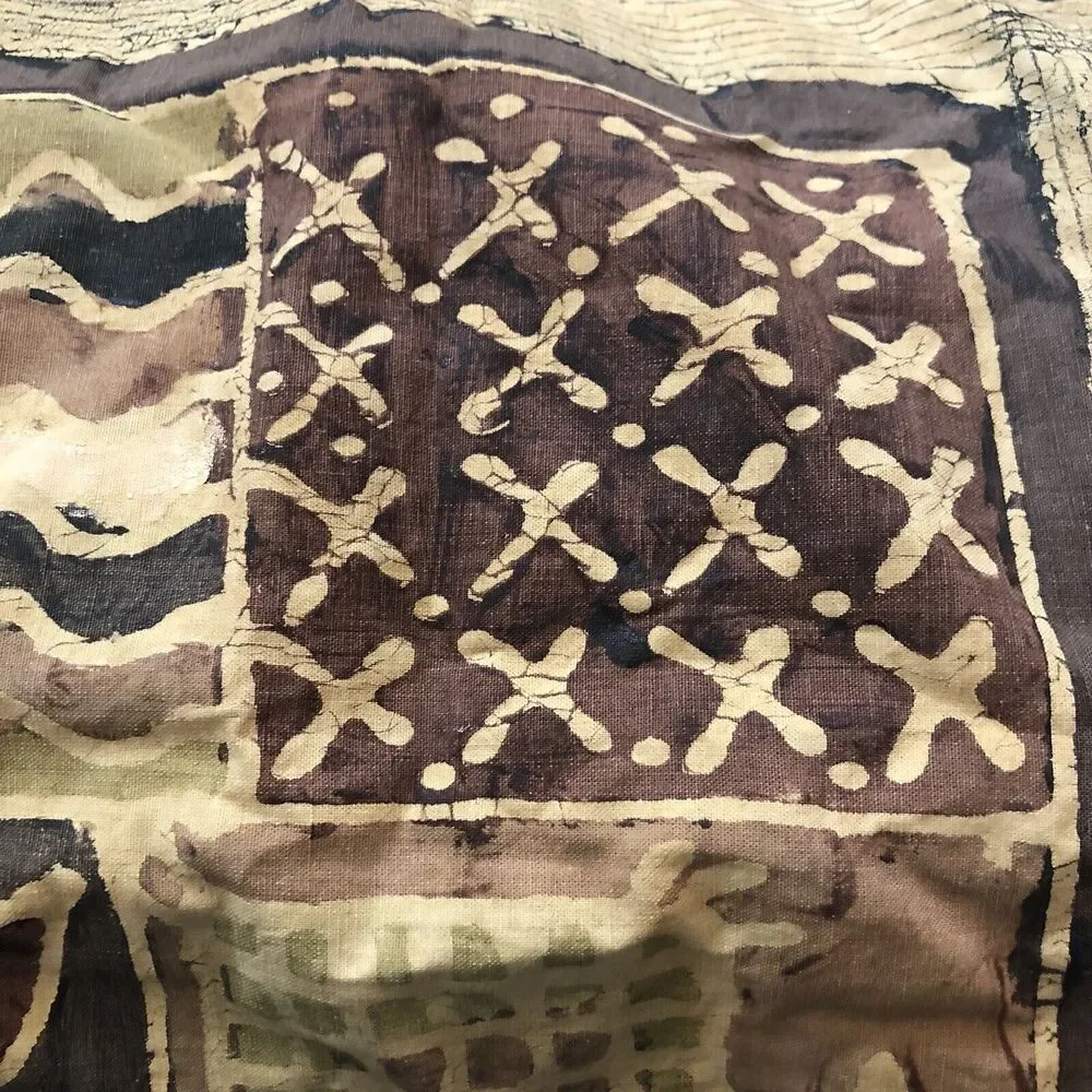 African Sadza Batik Zimbabwe Tribal Design Pillow Cover 21” Square Home Decor